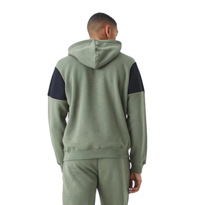 Ensemble de survêtement à capuche pour homme, couleur olive, blocs de couleur, manches longues, vêtements de sport décontractés, respirant, pour l'automne - Product Image 3