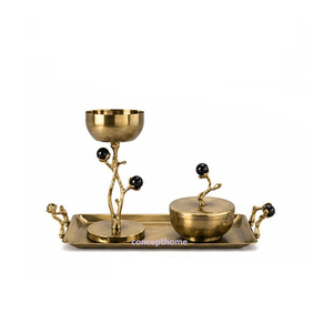 Brass Incense <b>Burner</b> Set With Tray Hand Made Aromatic All Season Use - Product Image 1