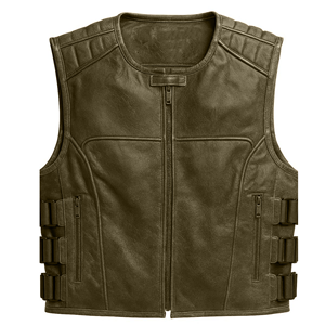 Blouson moto en cuir pour homme, classique, zippé, coupe-vent, décontracté, pour tous les jours - Product Image 4