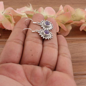 ต่างหูหยดน้ำเทอร์ควอยซ์ธรรมชาติ เงินแท้ 925 รูปทรงหยดน้ำ หรูหรา สำหรับงานปาร์ตี้ ผู้หญิง อัญมณ์ ขายส่ง - Product Image 3