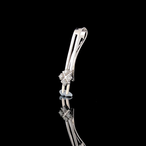 Pince à cravate classique pour homme en argent sterling 925 avec moissanite, taille brillant rond, sertissage griffe, design géométrique, bijou à porter au quotidien - Product Image 2