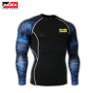 Index <b>Men's</b> Long Sleeve Compression <b>Shirt</b> <b>Black</b> With Pattern Quick Dry Sporty O-Neck <b>Slim</b> <b>Fit</b> Printed Design - Product Image 3