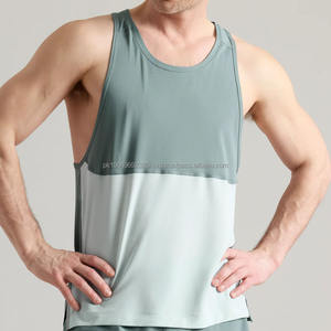 Débardeur de sport pour homme avec logo personnalisé, respirant, pour la course à pied, patchwork, musculaire, athlétique, sans manches, vêtements de fitness pour homme - Product Image 4