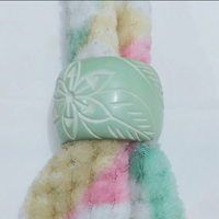 Tempat Serbet Resin Hijau Mint dengan Desain Ukiran Bunga Ramah Lingkungan Elegan Dekoratif untuk Meja Makan Natal