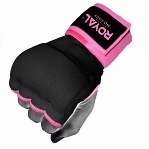 Gants de boxe mi-doigts Royal Boxing, noir et rose, fermeture Velcro, équipement d'entraînement unisexe - Product Image 2