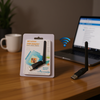 Adaptador USB Externo Inalámbrico SUNING de 150Mbps y 2.4GHz con Antena Giratoria para Conexión a Internet en Laptops y PC, Disponible en Stock