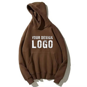 Sweat-shirt unisexe gris à capuche surdimensionné avec logo personnalisé, en coton French Terry 300g, avec poche kangourou - Product Image 3