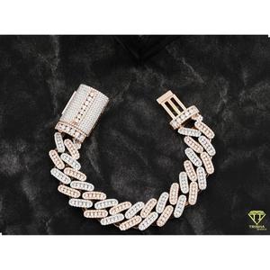 สร้อยข้อมือคิวบันลิงค์แบบหรูหราประดับเพชรโมอิสซาไนต์ VVS พร้อมดีไซน์เครื่องประดับฮิปฮอปสุดพรีเมียม - Product Image 5