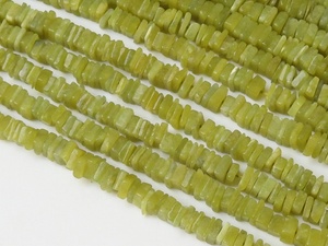 Vert Serpentine Lisse Heishe Carré Forme Perle Prix de gros Nouvelle Arrivée - Product Image 3