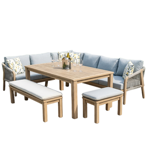 Outdoor <b>Dining</b> Furniture OEM/ODM <b>Dining</b> <b>Set</b> Wooden / Aluminum Table for Resorts Custom <b>Fabric</b> + Material - Product Image 3