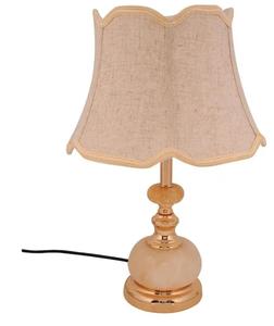 Lámpara de Mesa de Cerámica Tradicional con Pantalla de Tela Beige, Forma Empire, Luz Cálida, Uso Residencial - Product Image 3