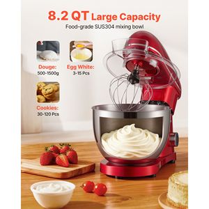 Impastatrice Elettrica da 660W con Ciotola in Acciaio Inox da 8,2QT, 6+ Velocità e Funzione Pulse, Mixer da Cucina per Impasti e Alimenti per Panifici - Product Image 5