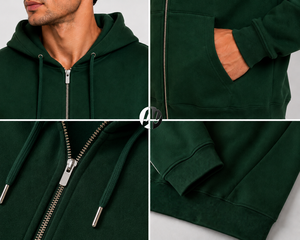 Veste à capuche zippée pour homme de qualité supérieure, conçue pour le confort, la mobilité et la chaleur, idéale pour les voyages, les entraînements et les tenues décontractées quotidiennes. - Product Image 5