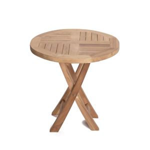 Mesa de Comedor Redonda de Madera Maciza con Patas en Forma de X, Ecológica y Duradera, Plegable, Diseño Moderno Minimalista, Mueble Estable para el Hogar - Product Image 1