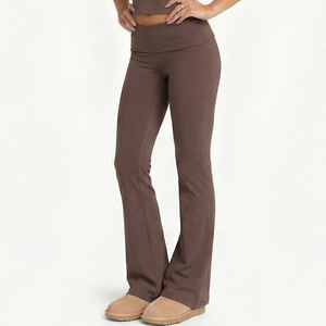 Ensemble de yoga 2 pièces pour femme : Leggings froncés taille haute et crop top dos nageur à col en V profond, couleur unie, sans couture, tenue de sport - Product Image 5
