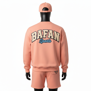 Conjunto de Sudadera y Pantalones Cortos de Forro Polar de Algodón para Hombre, Transpirable, Suave al Tacto, con Logotipo Personalizado - Product Image 2