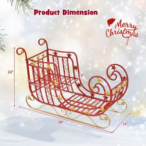 Grande Slitta di Babbo Natale in Metallo per Decorazioni Natalizie e Trasporto Regali - Product Image 5
