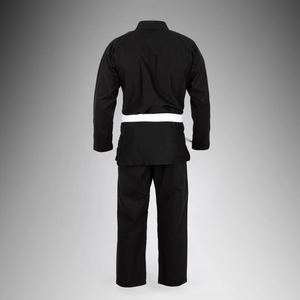 Uniforme de karaté noir 100% coton, coupe classique, unisexe, vêtements d'arts martiaux pour adultes, style uni teint, durable, en stock - Product Image 2