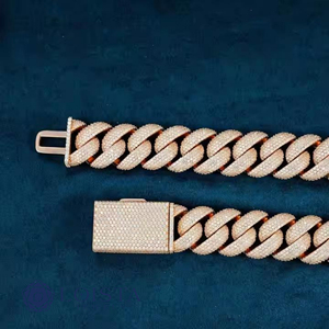 Collar de cadena cubana estilo hip hop con diamantes cultivados en laboratorio certificados por IGI, en oro, con incrustaciones de diamantes, para hombre. - Product Image 3