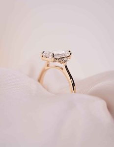 Anillo de Moissanita con Corte Princesa en Oro Rosa de 14K, Calidad de Exportación, Alternativa Brillante al Diamante de Laboratorio, Joyería Fina para Compromiso y Boda - Product Image 3