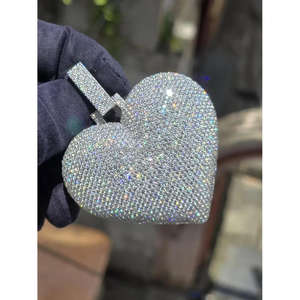 Pendentif VVS personnalisé cultivé en laboratoire bijoux hip hop glacés pendentif en argent sterling 925 plaqué or 10 carats cadeau bling personnalisé - Product Image 1