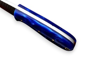 Cuchillo de caza de hoja fija de acero Nordic Forge Farrier Rasp con mango de resina y funda de cuero, personalizable OEM, de espiga completa - Product Image 2