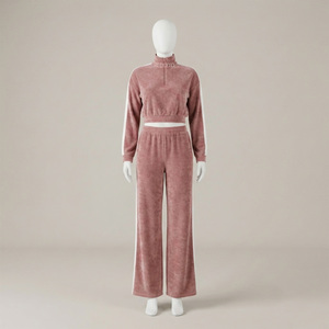 Conjunto Deportivo de Punto para Mujer, Invierno, Manga Larga, con Capucha, Corte Ajustado, Color Sólido, Franja Lateral Bordada, Estilo Casual Urbano - Product Image 1