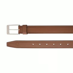 Cinturón casual de cuero de grano superior marrón elegante para hombre de marca de lujo. Tamaños y colores personalizados disponibles. - Product Image 4