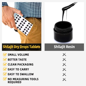 OEM/ODM Gotas Secas de Shilajit Puro, 60 Unidades (200 mg), Tabletas de Shilajit 100% Auténticas con Ácido Fúlvico Rico y Más de 85 Minerales Traza - Product Image 3