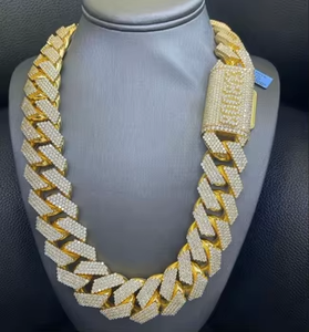 Exclusivo y Más Vendido: Cadena Cubana de Tenis de Plata de Ley con Moissanita Certificada, Chapada en Oro de 14K, Estilo Hip Hop, Unisex, Ideal para Regalo - Product Image 2