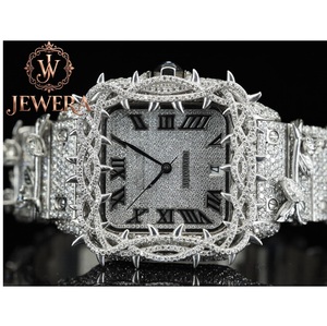 Montre en acier inoxydable argenté de luxe Mossinate, diamants authentiques, résistante à l'eau et élégante, pour les modes de vie actifs - Product Image 1
