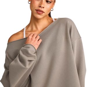 Womens Casual Sweatshirt Soft Stretch Pullover <b>Long</b> <b>Sleeve</b> Crew Neck Warm Comfortable <b>Top</b> Loose Fit Apparel for Daily Wear Gym - Product Image 3
