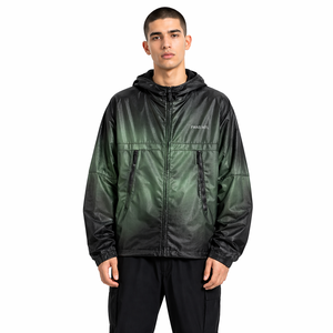 Custom Black Green Nylon Windbreaker Hooded <b>jacket</b> Unisex <b>Zip</b> <b>Up</b> Waterproof <b>Jacket</b> Y2K Streetwear OEM Manufacturer men's <b>jackets</b> - Product Image 1