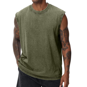 LETSEE Camisetas sin Mangas para Hombre, 100% Algodón, Camisetas Deportivas Transpirables para Gimnasio, Correr y Uso Casual - Product Image 2