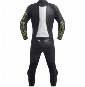 Combinaison de course professionnelle sur mesure pour homme en cuir de vachette/crocodile avec protection de niveau 2 - Product Image 2