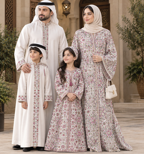 Tissu en coton brodé avec motif floral, mélange de coton transparent, largeur 44 pouces, pour textile de maison, vêtements pour femmes, veste, abaya et robe. - Product Image 4