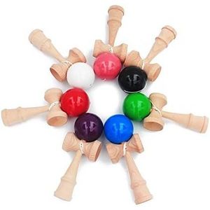 Giocattolo sportivo professionale per adulti per il tempo libero 18.5cm Kendama Ball in legno giocattolo sportivo all'aperto in legno con colori in PU giocattoli educativi - Product Image 3