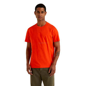 T-shirt à manches courtes en coton à col ras du cou pour hommes-Blocs de couleurs-T-shirts pour hommes en noir et blanc - Product Image 1