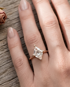 Anillo de compromiso de moissanita de 2.0 CT con corte cometa, chapado en rodio, oro macizo, elegante regalo de aniversario, promesa única, solitario - Product Image 5
