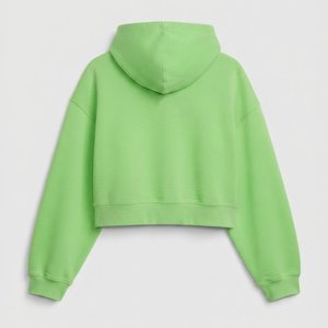 Novedades, Sudadera con Capucha para Mujer con Logotipo Personalizado, Color Sólido, Manga Larga, Corte Recortado, Ropa Casual de Otoño, 100% Algodón Felpa - Product Image 2