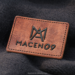 Étiquette en cuir gravée au laser en gros |   Patch de marque en PU durable pour vestes et chapeaux d'extérieur |   Usine de fourniture en gros - Product Image 2