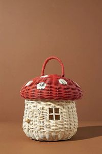 Cesta de Ratán con Forma de Hongo, Hecha a Mano, Cesta de Almacenamiento Tejida Natural, Organizador Ecológico para Habitación Infantil, Decoración Boho para el Hogar - Product Image 3