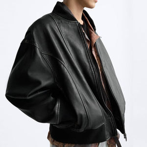 2024 Custom Men PU <b>Leather</b> <b>Jacket</b> Windproof Winter High Quality <b>Real</b> <b>Leather</b> <b>Jacket</b> Outdoor Fashion Coat - Product Image 6