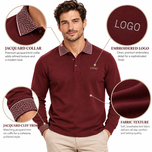 เสื้อโปโลแขนยาวผู้ชาย OEM สีตามสั่ง กระดุมติดแบบพิเศษ ชุดทำงานลำลอง ผู้ผลิตขายส่ง น้ำหนักเบา - Product Image 6