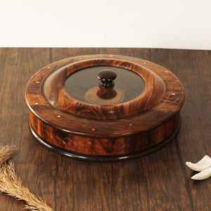 Boîte à épices et fruits secs en bois d'acacia, organisateur de rangement multifonctionnel avec couvercle, étanche, compatible lave-vaisselle, qualité alimentaire, décoration intérieure - Product Image 5