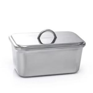 Organizador de desayuno, plato de metal para mantequilla con tapa, caja de almacenamiento de mantequilla para mesa de comedor - Product Image 5