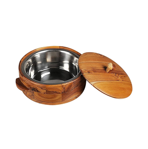 Natural Wooden Casserole Box and Hotpot for Serving Chapati and Roti Handcrafted Roti Holder round shape at best price - Product Image 4