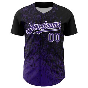 Maillot de baseball personnalisé par sublimation 100 % polyester, séchage rapide, respirant, uniforme d'équipe, entièrement boutonné, col ras du cou unisexe, sangle en T - Product Image 2