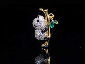 Customize Panda Cartoon Pendant Hip Hop Style Moissanite Cute Animal Charm For 925 Silver Fine Jewelry Pendants & Charms - Product Image 5