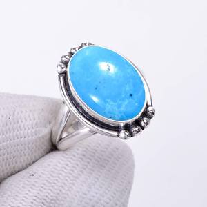 Magnesite Turquoise Ring 925 Sterling <b>Silver</b> Adjustable Handmade Gemstone Jewelry Luxury Statement Ring - Product Image 6
